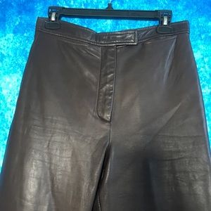 Brown Leather High Waisted Pants